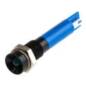 RS PRO Blue Panel Mount LED Indicator 24V DC 20mA Solder Tab Recessed 6 mm Black Bezel 206-328