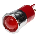 RS PRO Red Panel Mount Indicator, LED, 12V DC, 20mA, Solder Tab, Prominent Bezel 206-299