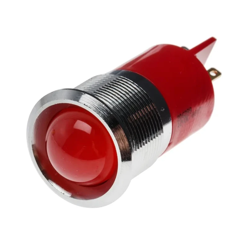 RS PRO Red Panel Mount Indicator, LED, 12V DC, 20mA, Solder Tab, Prominent Bezel 206-299