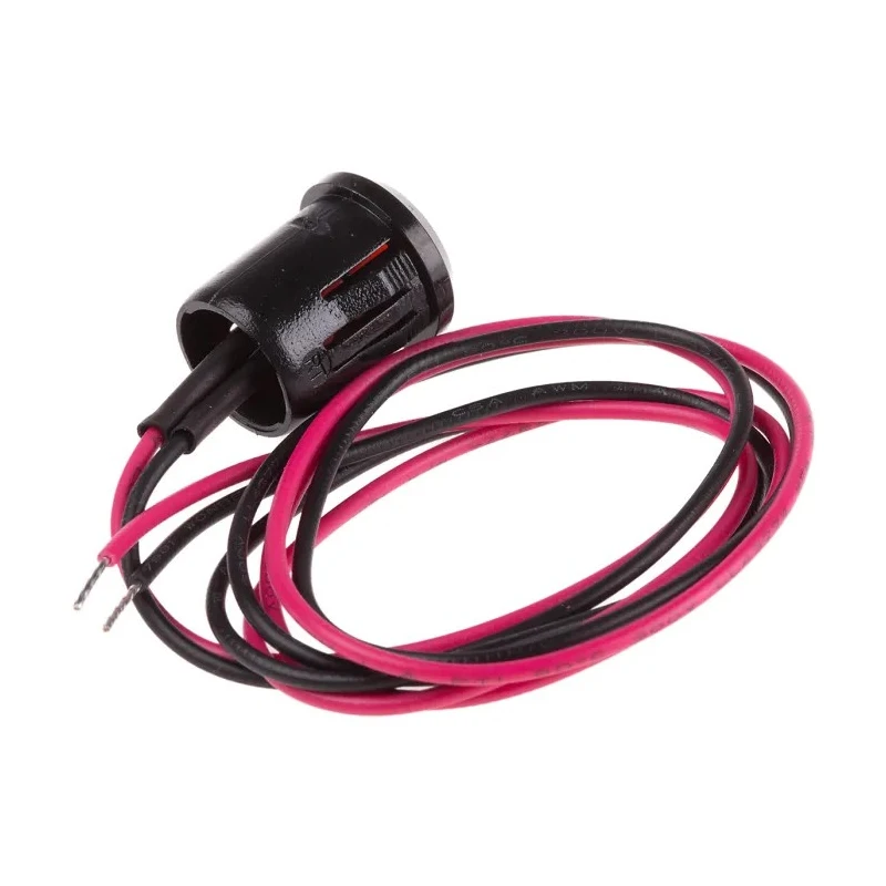 RS PRO Red Panel Mount LED Indicator 2V DC 20mA Lead Wire Prominent Bezel 18.5mm Length 12mm Hole 206-508