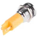 RS PRO Yellow Panel Mount Indicator 12 V AC/DC 20mA Solder Tab Flush 16mm 206-817