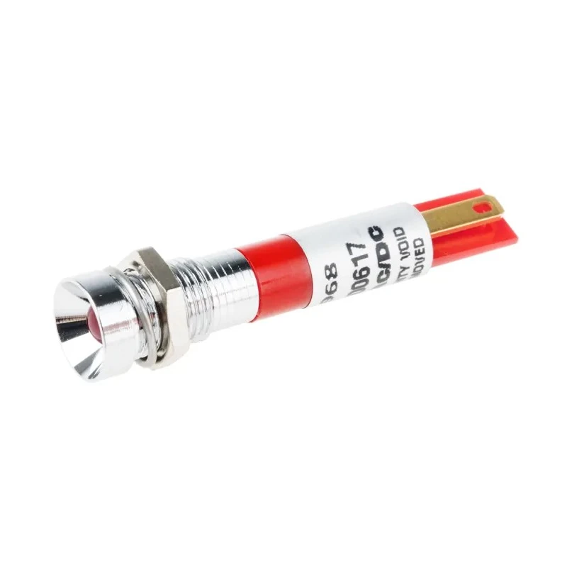 RS PRO Red Panel Mount Indicator 24V AC Solder Tab Recessed 8mm 206-968