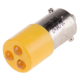 RS PRO Yellow Panel Mount Indicator, LED Cluster, 24V AC/DC, 25mm Length, 25 x 10 mm Hole, Model 207-343
