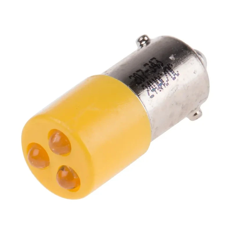 RS PRO Yellow Panel Mount Indicator, LED Cluster, 24V AC/DC, 25mm Length, 25 x 10 mm Hole, Model 207-343