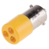 RS PRO Yellow Panel Mount Indicator, LED Cluster, 24V AC/DC, 25mm Length, 25 x 10 mm Hole, Model 207-343