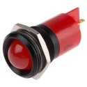 RS PRO Red LED Panel Mount Indicator 48–65V DC, 10mA, Black Prominent Bezel 207-416