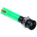 RS PRO Green Panel Mount Indicator 12V DC Solder Tab Recessed 8 mm Mount Hole 34.8 mm Length 207-860