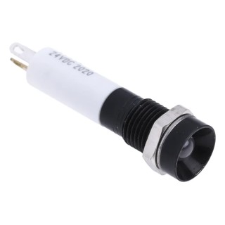 RS PRO Panel Mount Indicator 24V DC 20mA Yellow Green Red Tri-Colour LED Recessed Solder Tab 8mm 208-021