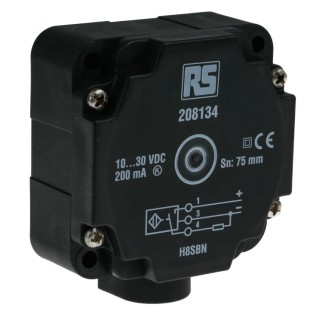 RS PRO Block Inductive Proximity Sensor M20 PNP, 30V, 75 mm, IP67, 200mA, Plastic Housing 208-134