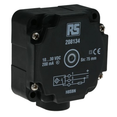 RS PRO Block Inductive Proximity Sensor M20 PNP, 30V, 75 mm, IP67, 200mA, Plastic Housing 208-134