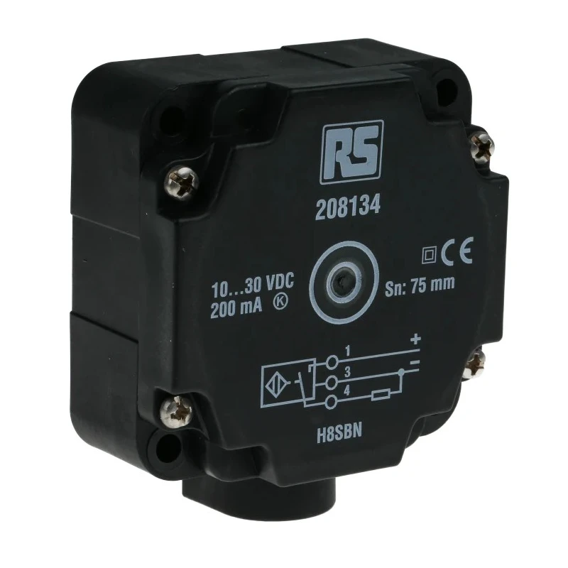 RS PRO Block Inductive Proximity Sensor M20 PNP, 30V, 75 mm, IP67, 200mA, Plastic Housing 208-134