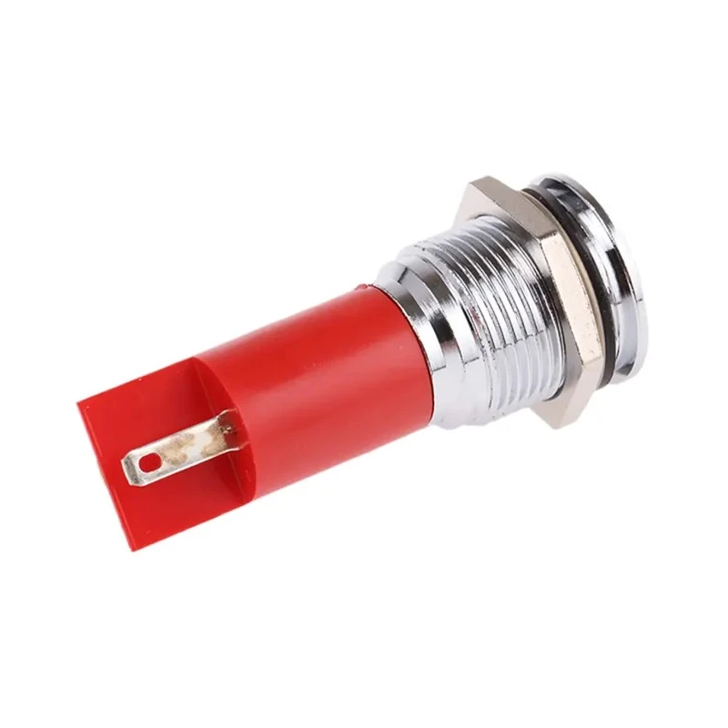 RS PRO Red Panel Mount LED Indicator 230V AC, 115V DC, Prominent Bezel, Solder Tab, 62.5mm, 16mm Mount 208-217