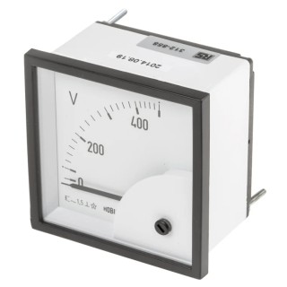 HOBUT Analogue Voltmeter AC, Moving Iron, DIN 68mm × 68mm, Panel Cutout, D72SD500V/2-001