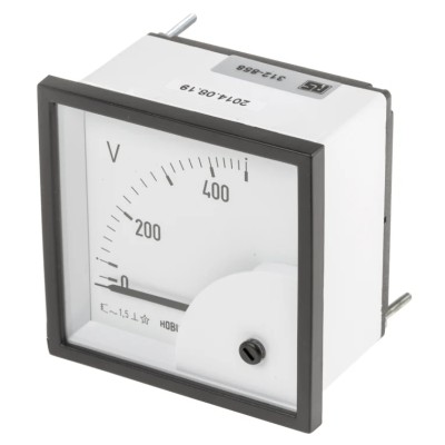 HOBUT Analogue Voltmeter AC, Moving Iron, DIN 68mm × 68mm, Panel Cutout, D72SD500V/2-001