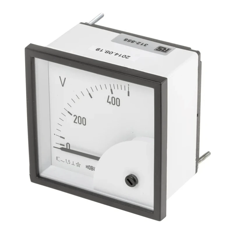 HOBUT Analogue Voltmeter AC, Moving Iron, DIN 68mm × 68mm, Panel Cutout, D72SD500V/2-001