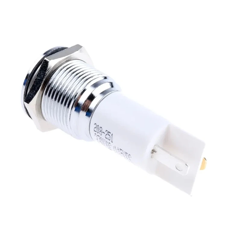 RS PRO White Panel Mount LED Indicator 230V AC, 115V DC, 3mA, Prominent Bezel, Solder Tab, 16mm Mount 208-251