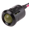 RS PRO Yellow Panel Mount Indicator, 2V DC, 20mA, Lead Wire, Prominent Bezel 208-914
