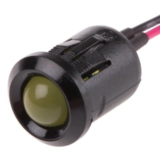 RS PRO Yellow Panel Mount Indicator, 2V DC, 20mA, Lead Wire, Prominent Bezel 208-914