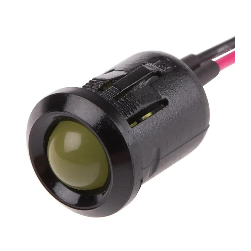 RS PRO Yellow Panel Mount Indicator, 2V DC, 20mA, Lead Wire, Prominent Bezel 208-914