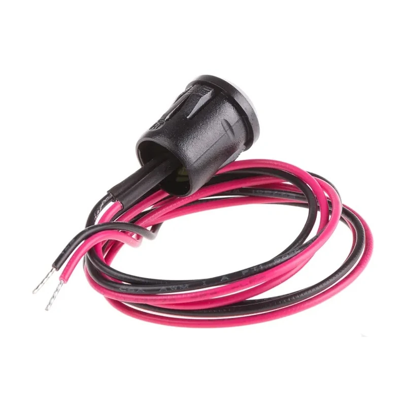 RS PRO Yellow Panel Mount Indicator, 2V DC, 20mA, Lead Wire, Prominent Bezel 208-914