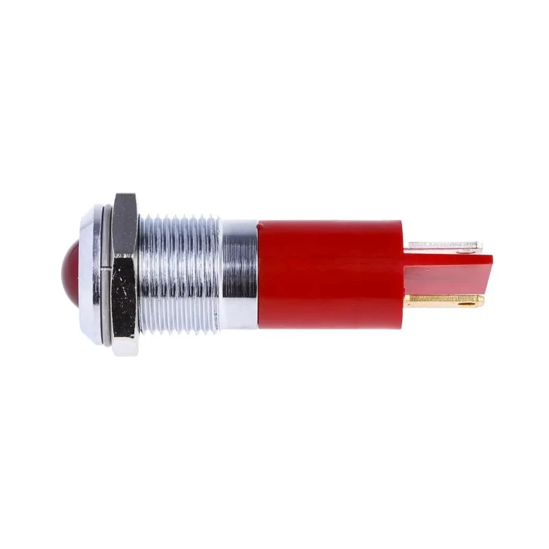 RS PRO Red Panel Mount LED Indicator 24V DC, 36V DC, IP67, Prominent, Silver Bezel, 14 mm Mount Hole 209-074