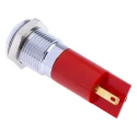 RS PRO Red Panel Mount LED Indicator 24V DC, 36V DC, IP67, Prominent, Silver Bezel, 14 mm Mount Hole 209-074