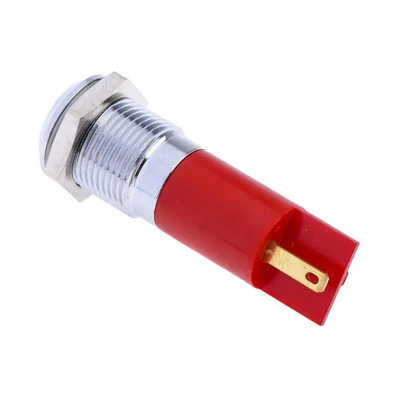 RS PRO Red Panel Mount LED Indicator 24V DC, 36V DC, IP67, Prominent, Silver Bezel, 14 mm Mount Hole 209-074