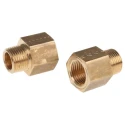 Legris Pneumatic Brass Fitting Male/Female 3/8 in NPT BSPT Nickel Finish, Max Temp 150°C 0167 17 18