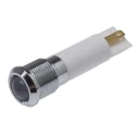RS PRO White Panel Mount LED Indicator 24V AC/DC, Solder Tab, IP67, Prominent, Silver Bezel 209-052