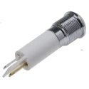RS PRO White Panel Mount LED Indicator 24V AC/DC, Solder Tab, IP67, Prominent, Silver Bezel 209-052