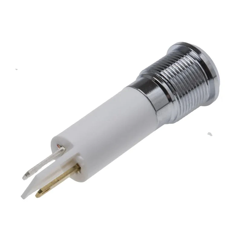 RS PRO White Panel Mount LED Indicator 24V AC/DC, Solder Tab, IP67, Prominent, Silver Bezel 209-052
