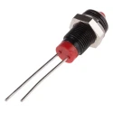 RS PRO Red Panel Mount Indicator 2V DC 20mA Lead Termination, 6mm Hole, Prominent Bezel Black 208-813