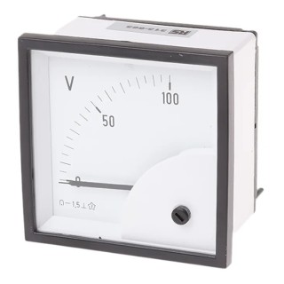 HOBUT D72 Series Analogue Voltmeter, DC, 68 mm x 68 mm Panel, Flame Retardant, Accuracy Class 1.5 D721MCS100V/2-001