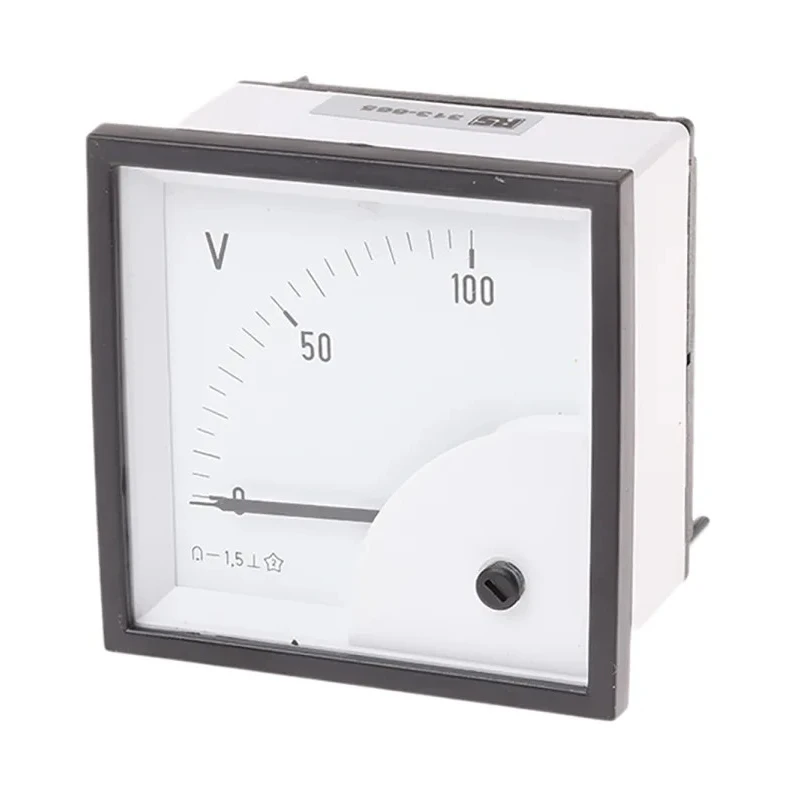 HOBUT D72 Series Analogue Voltmeter, DC, 68 mm x 68 mm Panel, Flame Retardant, Accuracy Class 1.5 D721MCS100V/2-001