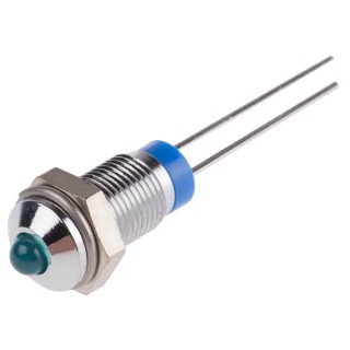 RS PRO Blue Panel Mount Indicator 2V DC 20mA Lead Termination Prominent Bezel 6mm 208-582