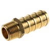 Legris Pneumatic Brass Pipe Fitting Adapter, Male BSPT 1/2 in to Male, Threaded, 100 bar, 150°C 0123 19 21