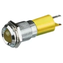 RS PRO Yellow Panel Mount LED Indicator 24V DC, 36V DC, Prominent Bezel, Silver, 14 mm Mount, 47 mm Length 209-096