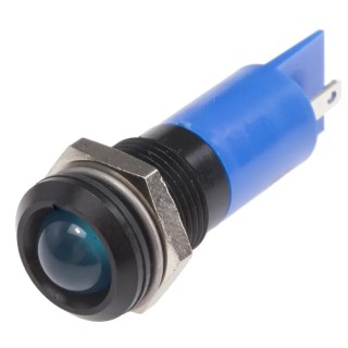 RS PRO Panel Mount Indicator Blue Neon 240V Solder Tab IP40 Prominent 38.5mm Length 209-248
