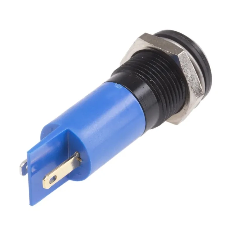 RS PRO Panel Mount Indicator Blue Neon 240V Solder Tab IP40 Prominent 38.5mm Length 209-248