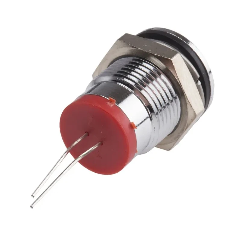 RS PRO Red Panel Mount Indicator, 2V DC, 20mA, Prominent Bezel, 42mm Length, 14mm Mount Hole Size 209-579