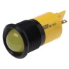 RS PRO Yellow Panel Mount LED Indicator 24V AC, 20mA, Solder Tab, IP67, Prominent Chrome Bezel 209-800