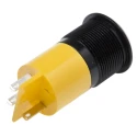 RS PRO Yellow Panel Mount LED Indicator 24V AC, 20mA, Solder Tab, IP67, Prominent Chrome Bezel 209-800