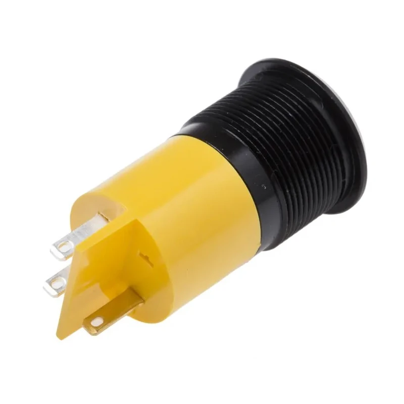 RS PRO Yellow Panel Mount LED Indicator 24V AC, 20mA, Solder Tab, IP67, Prominent Chrome Bezel 209-800