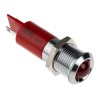RS PRO Red Panel Mount Indicator 230V AC Prominent IP67, Silver Bezel, 14mm Hole, 61mm Length