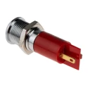 RS PRO Red Panel Mount Indicator 230V AC Prominent IP67, Silver Bezel, 14mm Hole, 61mm Length 