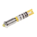 RS PRO Yellow Panel Mount LED Indicator 12V DC, 20mA, Solder Tab, Prominent Bezel, 6mm Mount Hole, 34.4mm Length 210-210