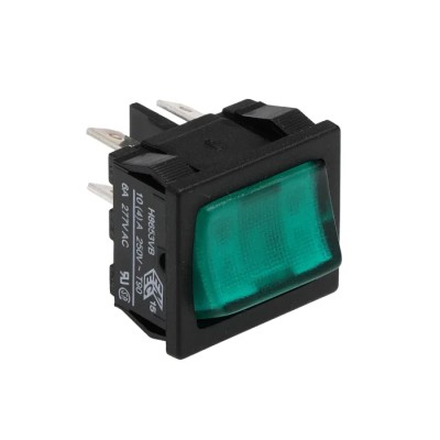 Arcolectric (Bulgin) Ltd Illuminated DPST On-Off Rocker Switch Panel, 10A, 250V AC, Amber Rectangular Actuator H8653VBNAB