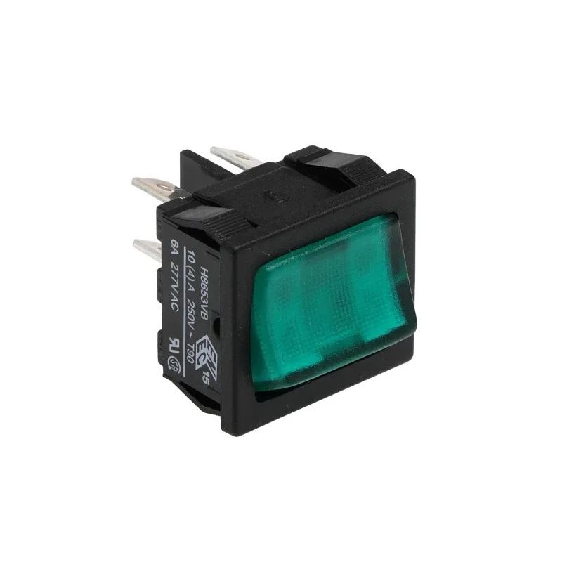 Arcolectric (Bulgin) Ltd Illuminated DPST On-Off Rocker Switch Panel, 10A, 250V AC, Amber Rectangular Actuator H8653VBNAB