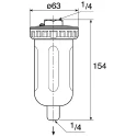 SMC Automatic Condensate Drain 1/2 Inch, Float Switch, 0.05–1 MPa, 5–60°C, EAD202-F02