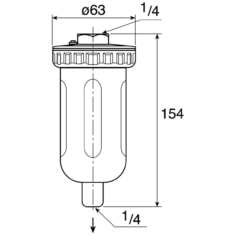 SMC Automatic Condensate Drain 1/2 Inch, Float Switch, 0.05–1 MPa, 5–60°C, EAD202-F02